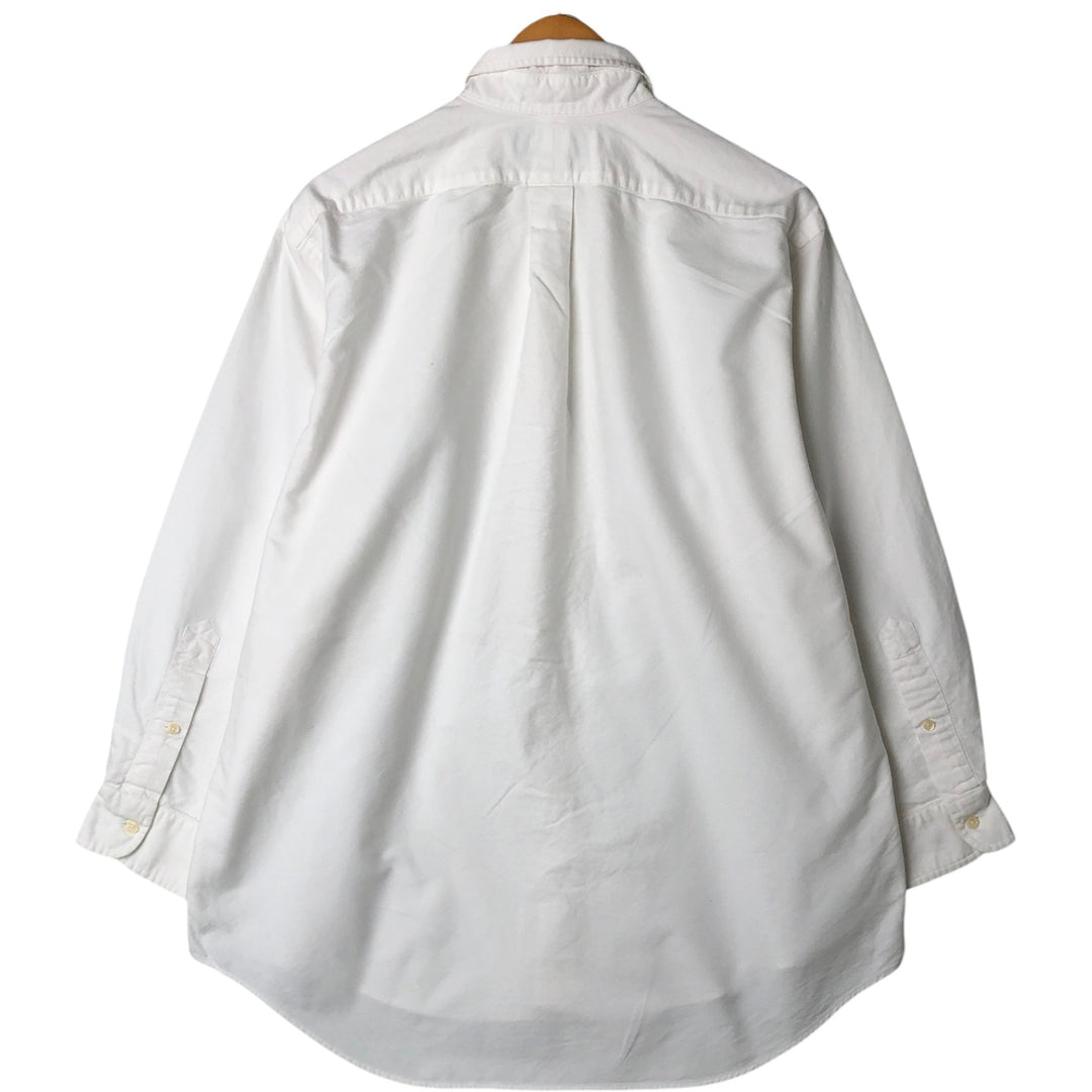 Ralph Lauren YARMOUTH long sleeve button down shirt, men's size L cotton white type Vintage Second Hand