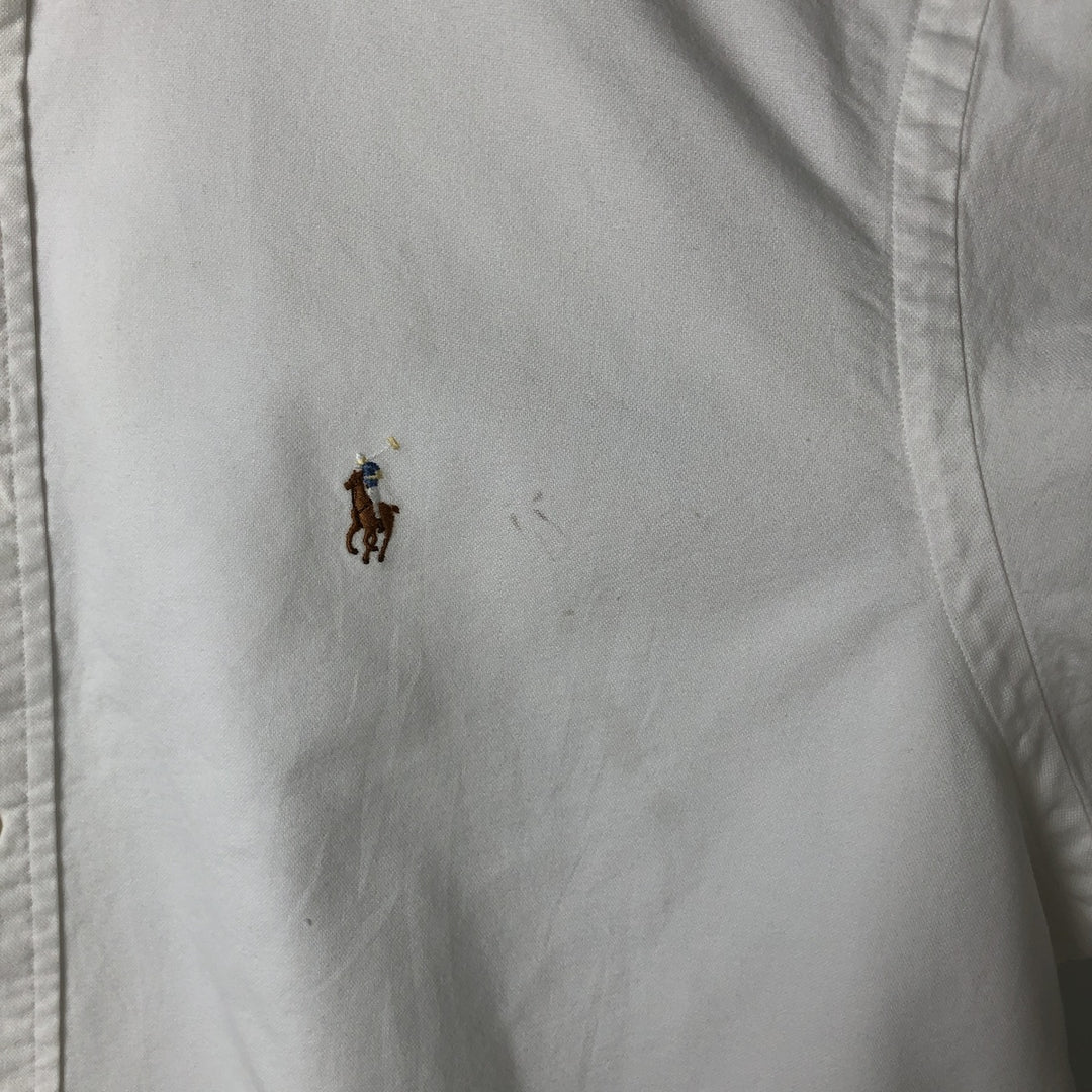 Ralph Lauren YARMOUTH long sleeve button down shirt, men's size L cotton white type Vintage Second Hand