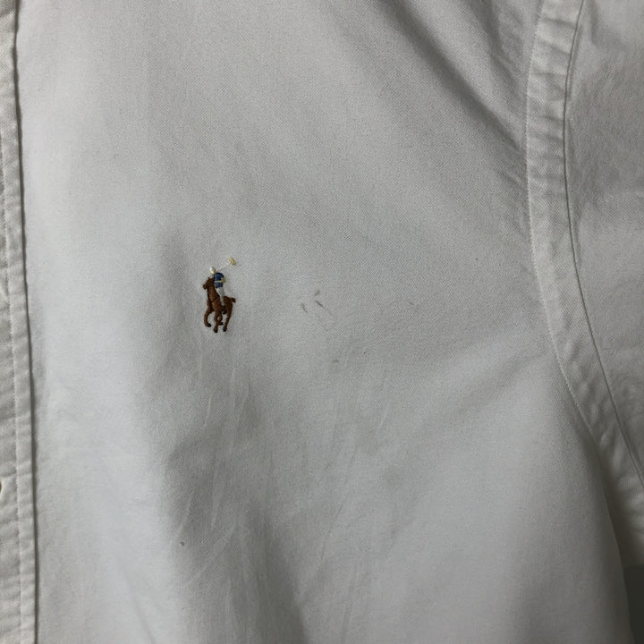 Ralph Lauren YARMOUTH long sleeve button down shirt, men's size L cotton white type Vintage Second Hand