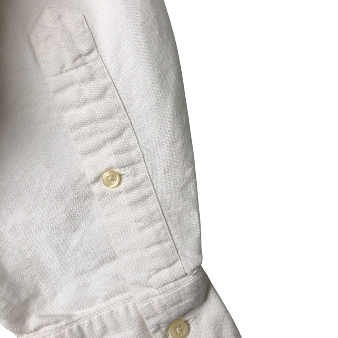 Ralph Lauren YARMOUTH long sleeve button down shirt, men's size L cotton white type Vintage Second Hand