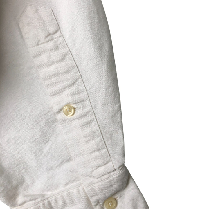 Ralph Lauren YARMOUTH long sleeve button down shirt, men's size L cotton white type Vintage Second Hand