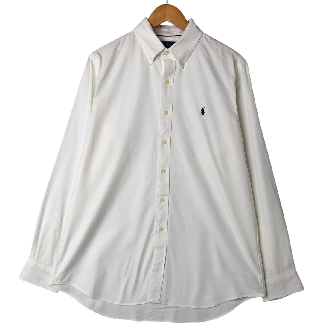 Ralph Lauren Performance Long Sleeve Button Down Shirt, Men's Size L cotton white type Vintage Second Hand
