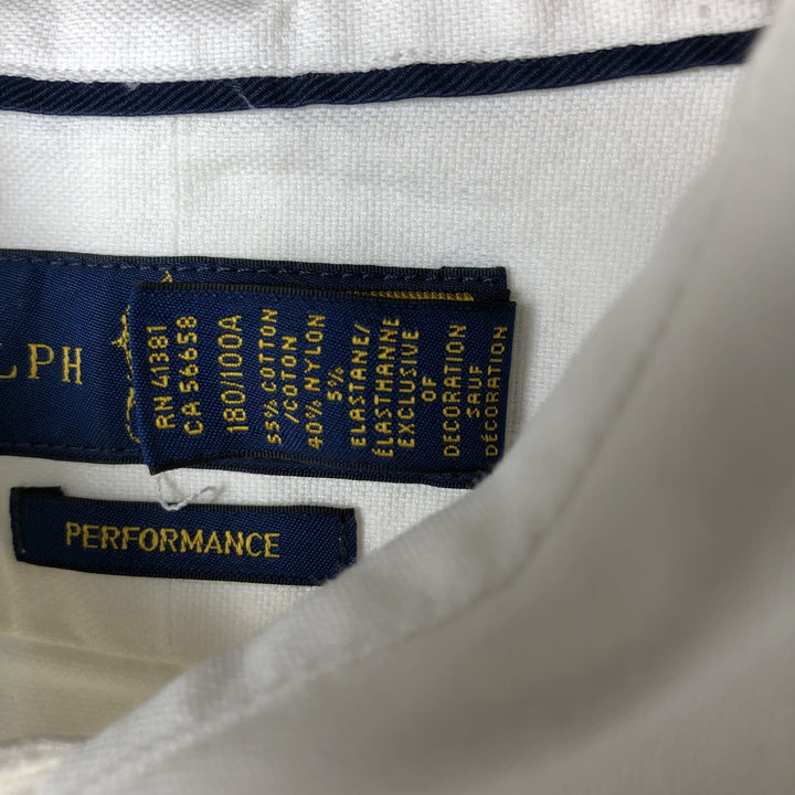 Ralph Lauren Performance Long Sleeve Button Down Shirt, Men's Size L cotton white type Vintage Second Hand