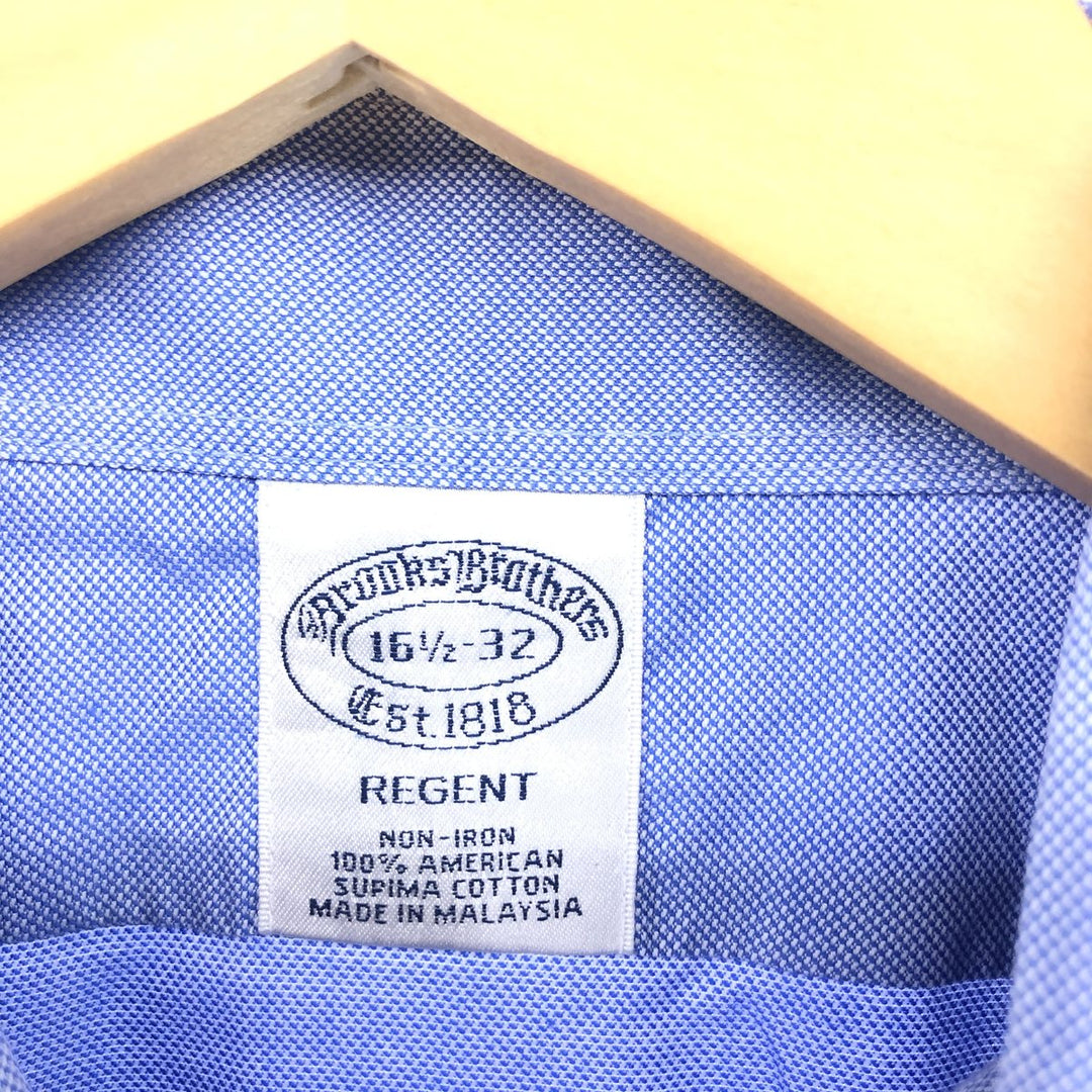 Brooks Brothers Est.1818 Wide Collar Long Sleeve Cotton Shirt Men's Size L Supima Cotton Blue type light blue Vintage Second Hand