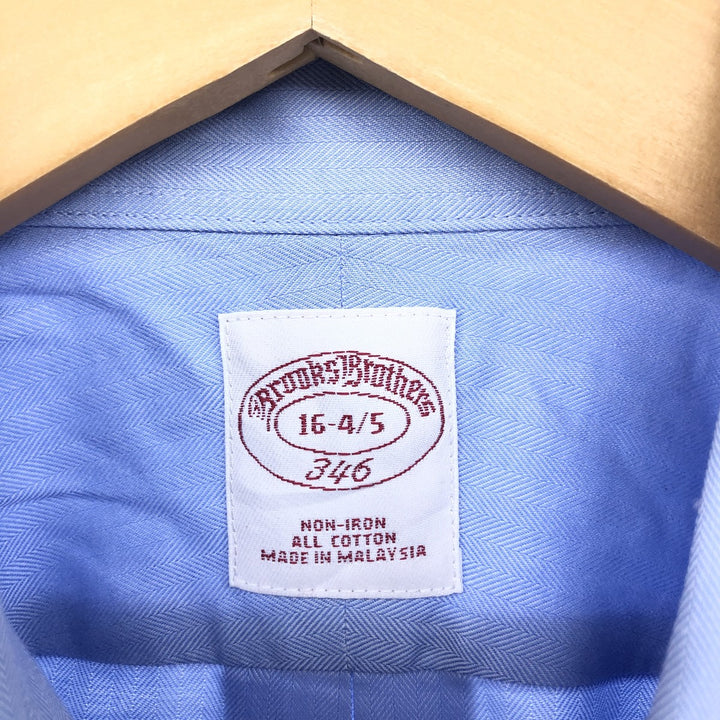 Brooks Brothers 346 Wide Collar Long Sleeve Cotton Shirt, Men's Size L cotton Blue type light blue Vintage Second Hand