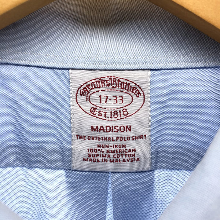 Brooks Brothers Est.1818 MADISON Long Sleeve Button Down Shirt, Men's XL cotton Blue type light blue Vintage Second Hand