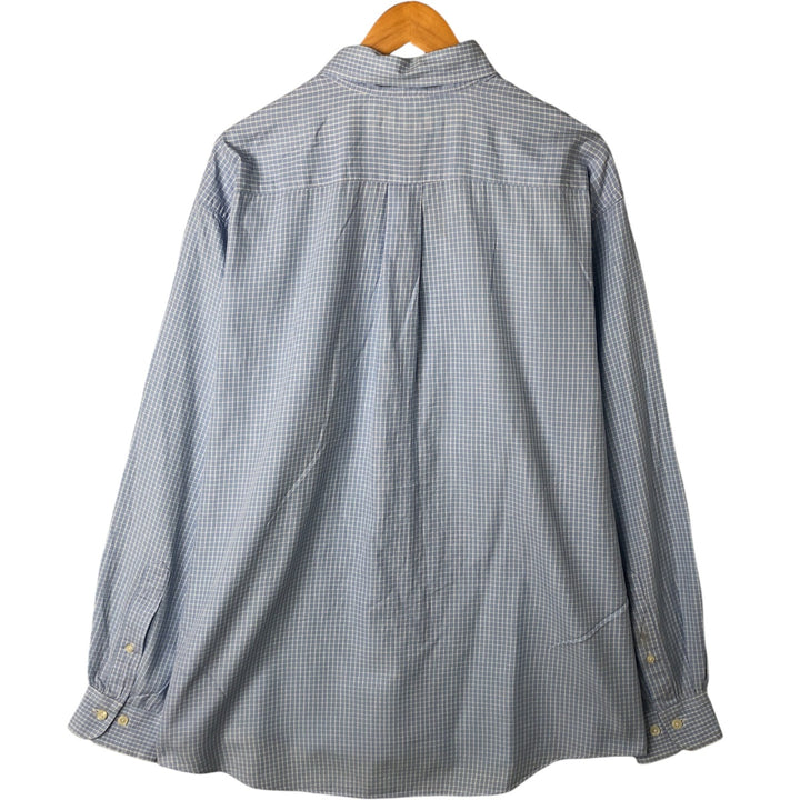 Brooks Brothers Long Sleeve Button-Down Check Shirt Made in USA Men's XL cotton Blue type light blue Vintage Second Hand