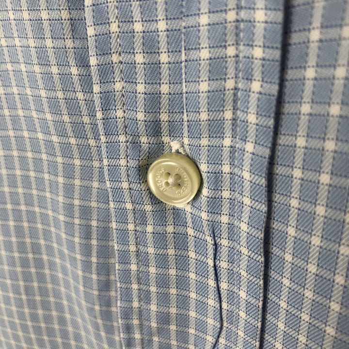 Brooks Brothers Long Sleeve Button-Down Check Shirt Made in USA Men's XL cotton Blue type light blue Vintage Second Hand