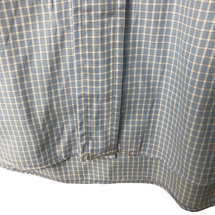 Brooks Brothers Long Sleeve Button-Down Check Shirt Made in USA Men's XL cotton Blue type light blue Vintage Second Hand