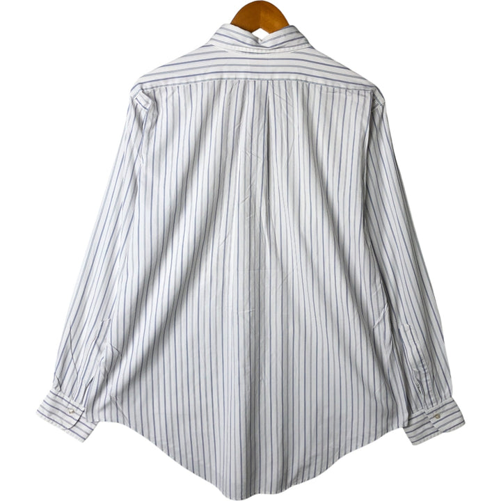 80s-90'S Brooks Brothers MAKERS Long Sleeve Button-Down Striped Shirt Made in USA Men's Size L cotton white type Vintage Second Hand