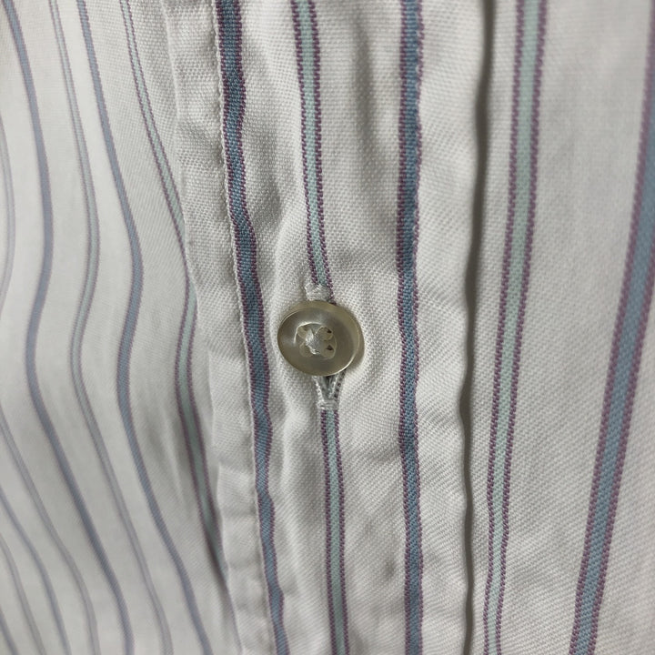 80s-90'S Brooks Brothers MAKERS Long Sleeve Button-Down Striped Shirt Made in USA Men's Size L cotton white type Vintage Second Hand