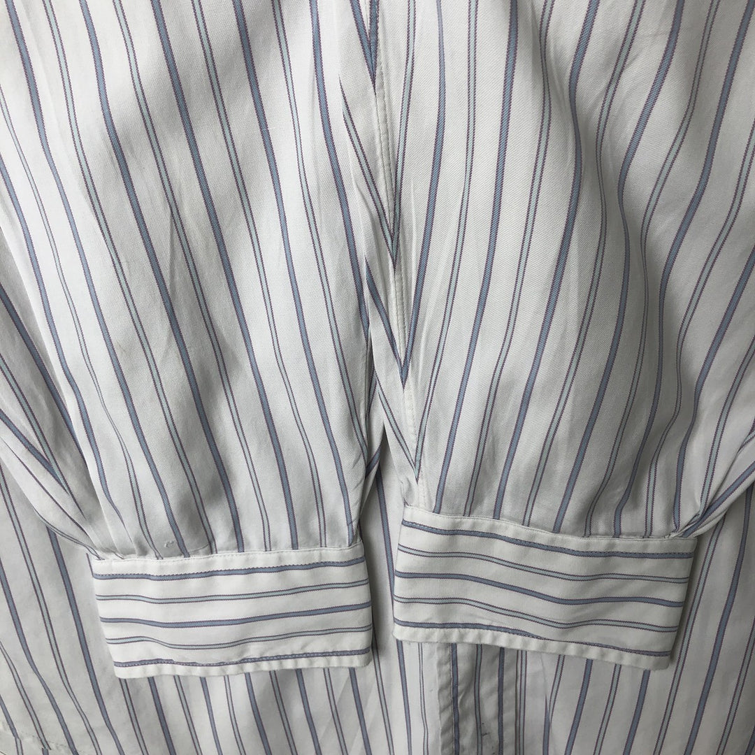 80s-90'S Brooks Brothers MAKERS Long Sleeve Button-Down Striped Shirt Made in USA Men's Size L cotton white type Vintage Second Hand
