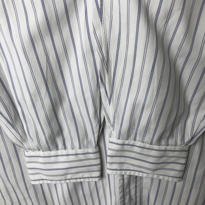 80s-90'S Brooks Brothers MAKERS Long Sleeve Button-Down Striped Shirt Made in USA Men's Size L cotton white type Vintage Second Hand