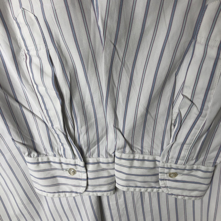 80s-90'S Brooks Brothers MAKERS Long Sleeve Button-Down Striped Shirt Made in USA Men's Size L cotton white type Vintage Second Hand