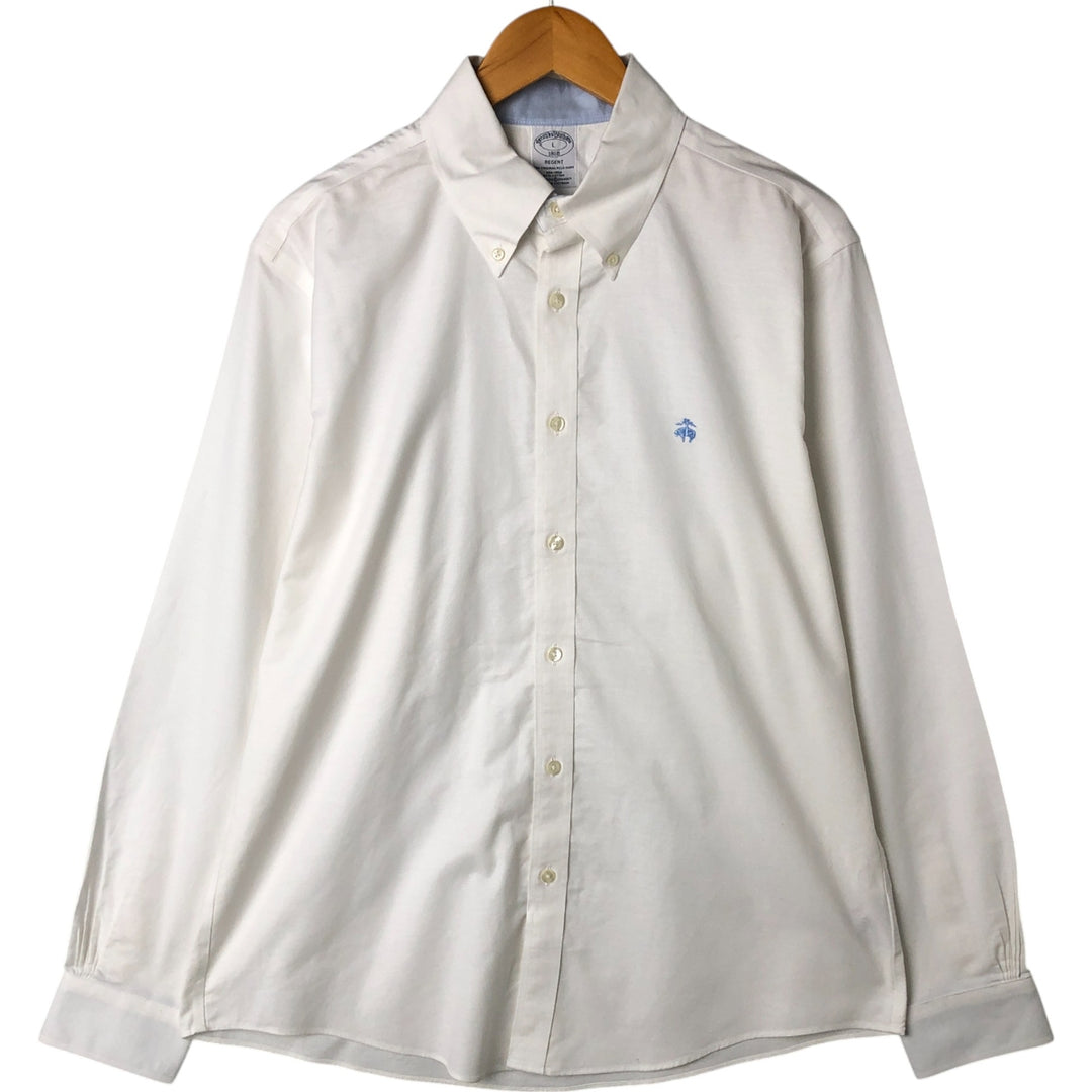 Brooks Brothers 1818 long sleeve button-down shirt, men's size L cotton white type Vintage Second Hand