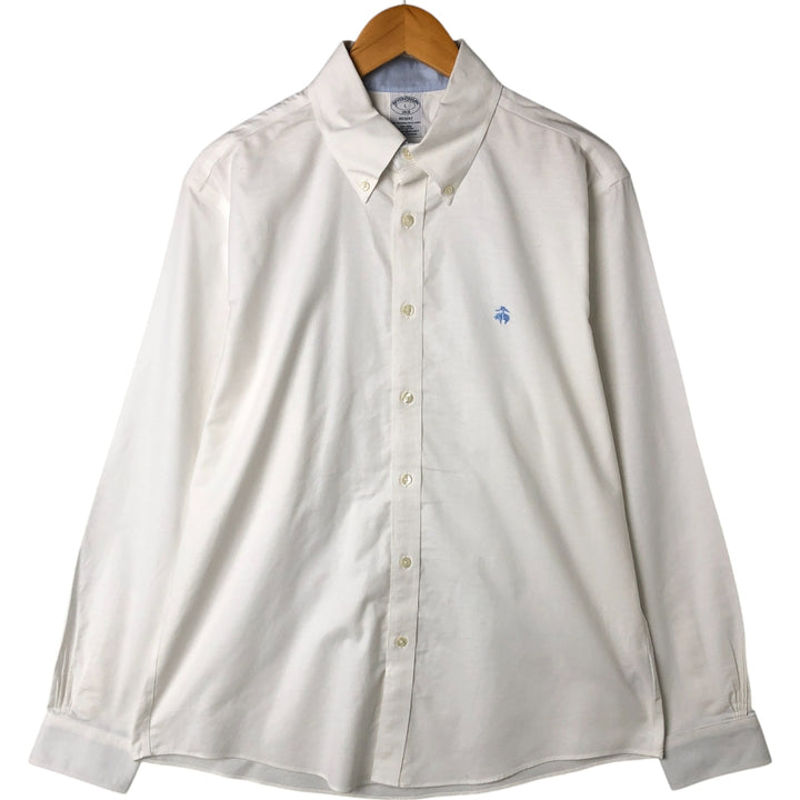 Brooks Brothers 1818 long sleeve button-down shirt, men's size L cotton white type Vintage Second Hand