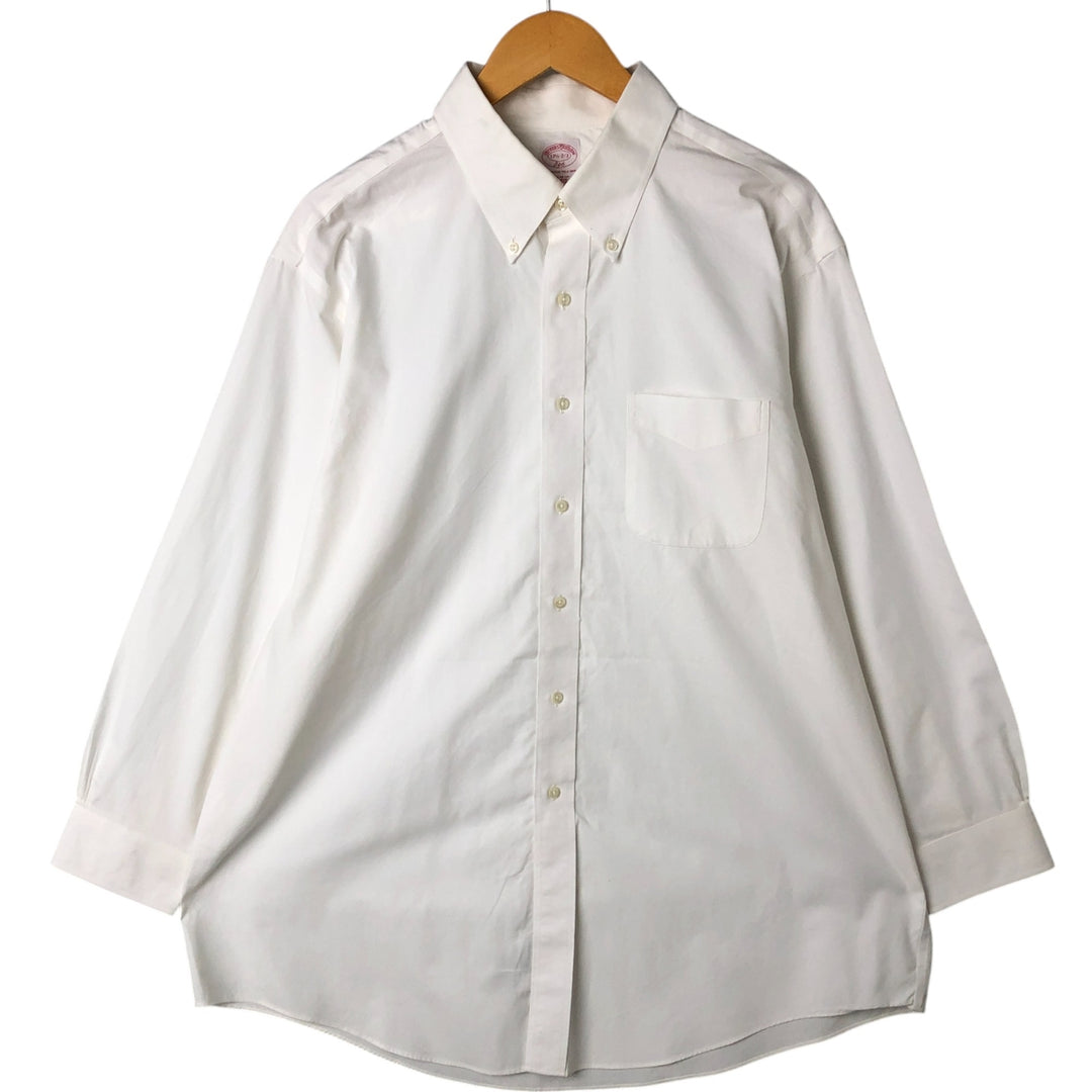Big size Brooks Brothers 346 long sleeve button down shirt, men's XXXL equivalent cotton white type Vintage Second Hand