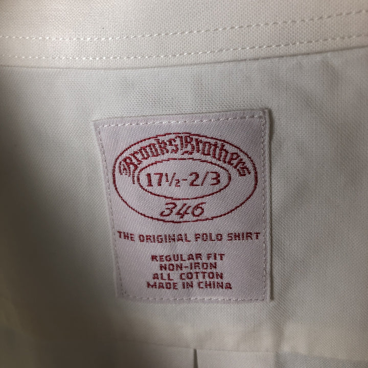 Big size Brooks Brothers 346 long sleeve button down shirt, men's XXXL equivalent cotton white type Vintage Second Hand