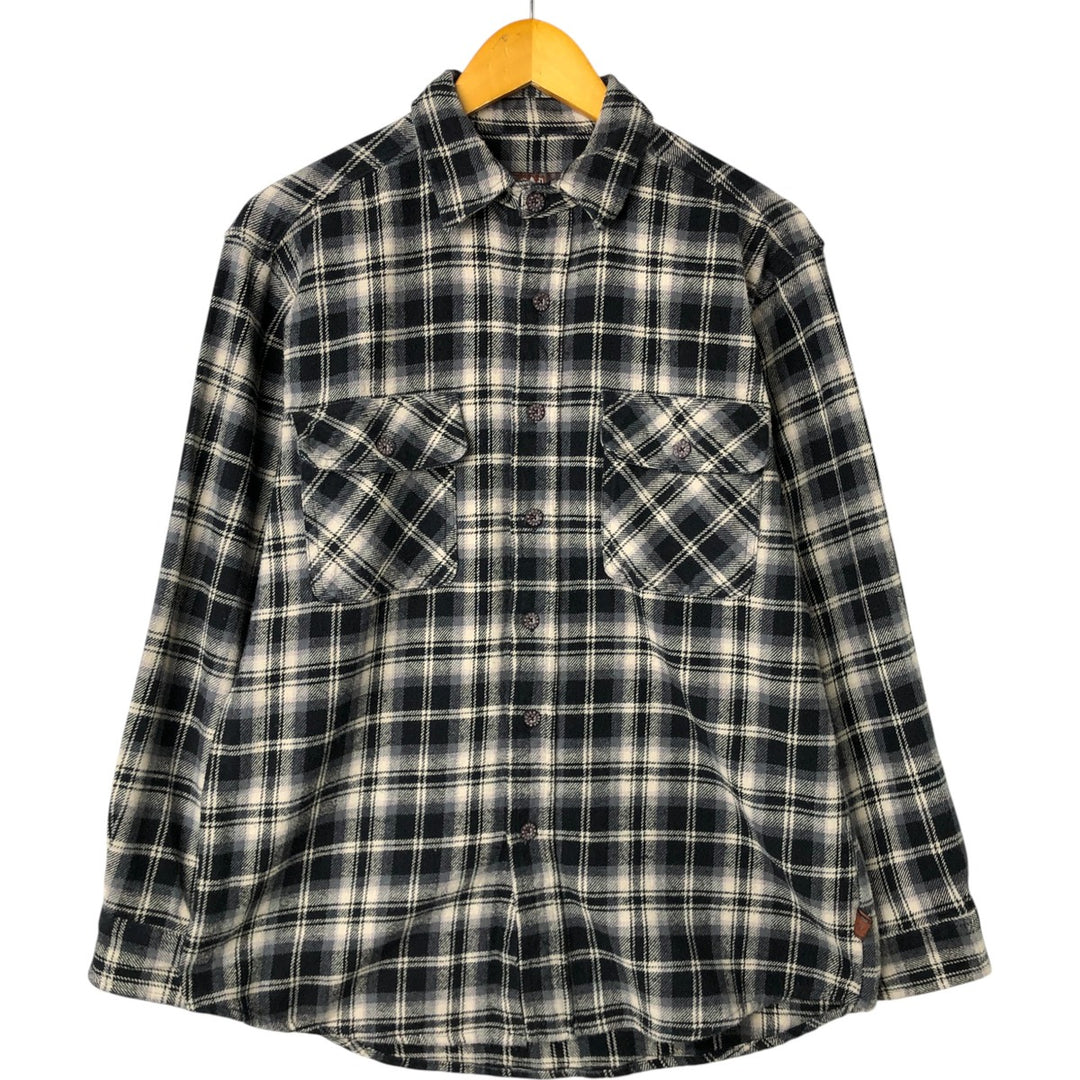 MOOSE CREEK Long Sleeve Flannel Check Shirt, Men's Size M cotton black type Vintage Second Hand