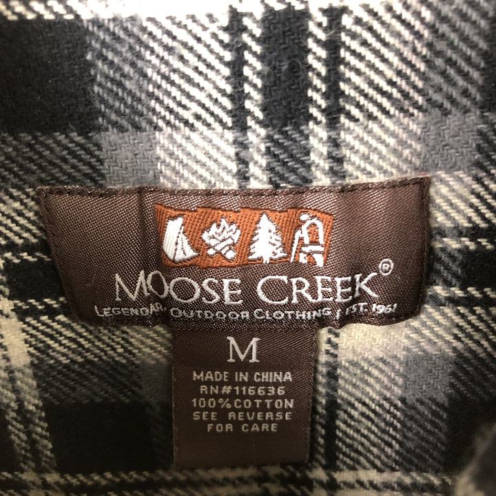 MOOSE CREEK Long Sleeve Flannel Check Shirt, Men's Size M cotton black type Vintage Second Hand