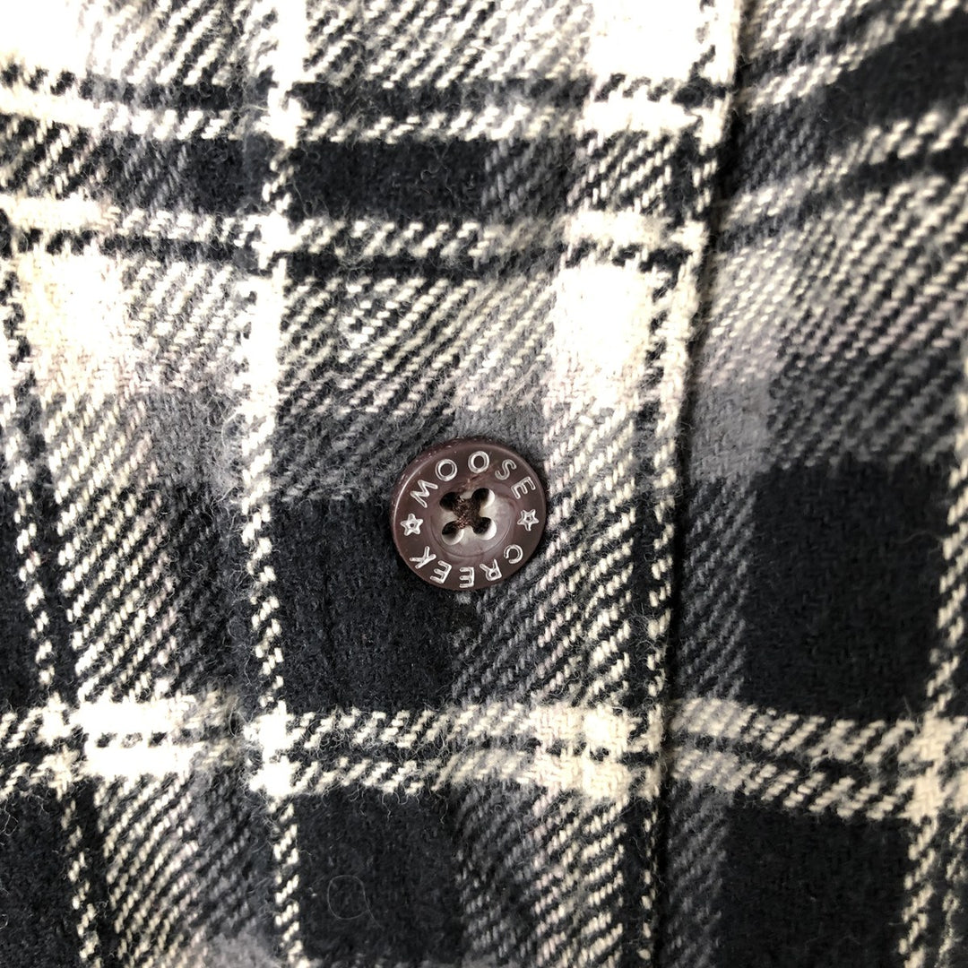 MOOSE CREEK Long Sleeve Flannel Check Shirt, Men's Size M cotton black type Vintage Second Hand