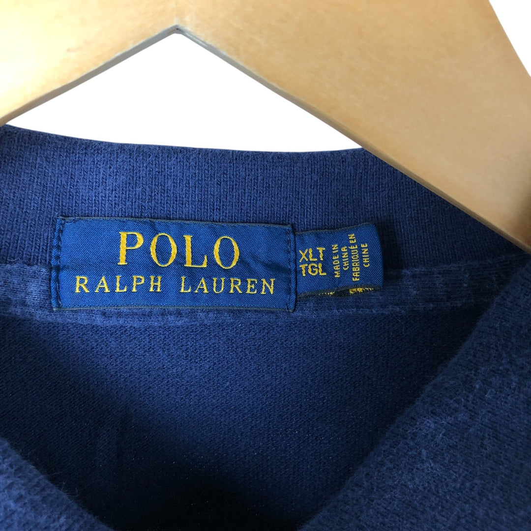 Ralph Lauren POLO RALPH LAUREN short sleeve polo shirt men's XL equivalent cotton navy blue type Vintage Second Hand