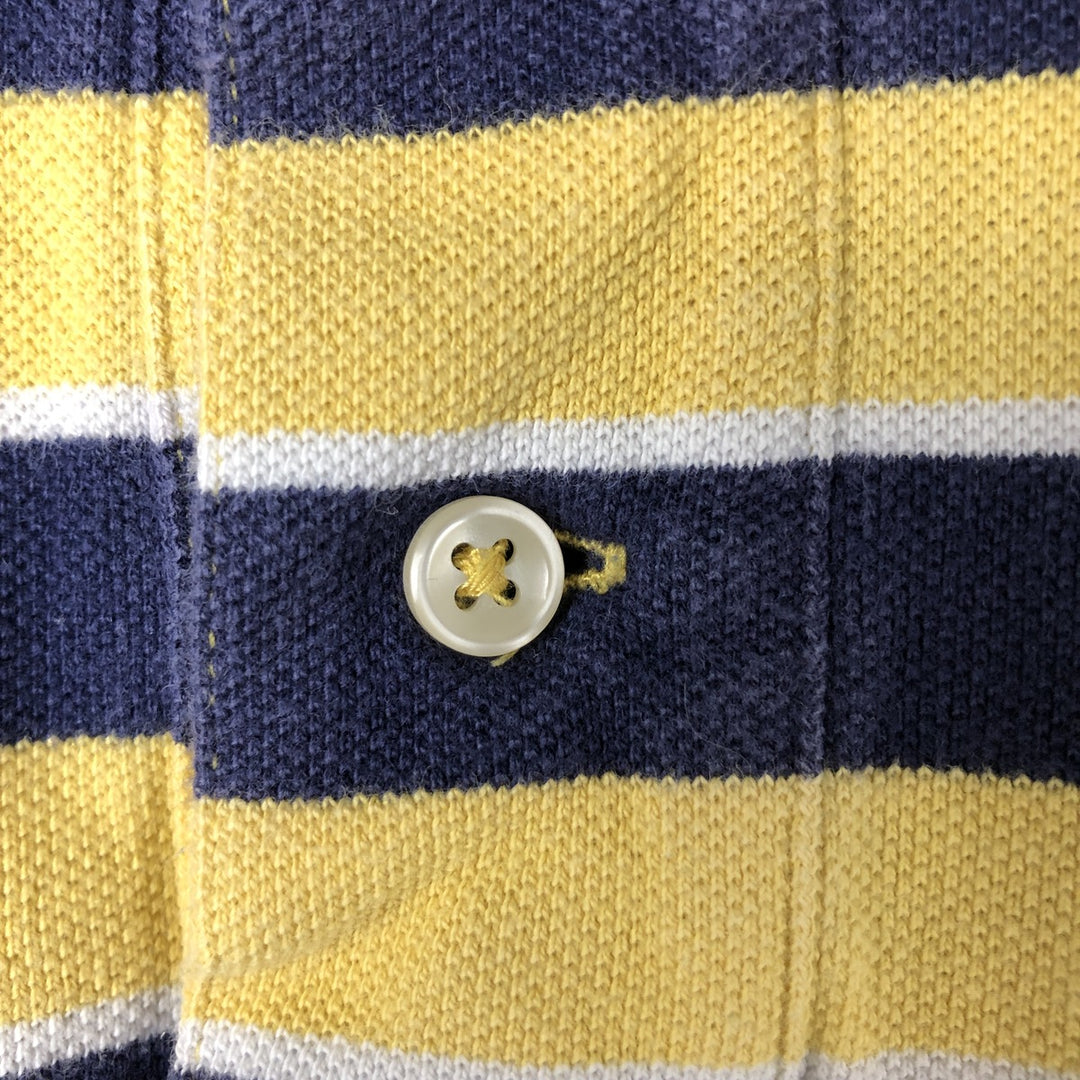 Ralph Lauren POLO RALPH LAUREN SLIM FIT Multi-border short sleeve border polo shirt Men's L equivalent cotton yellow type Vintage Second Hand