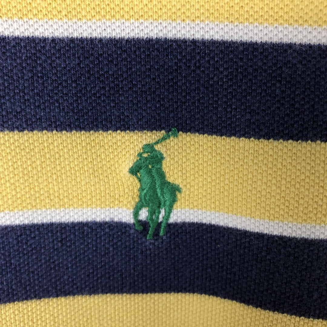 Ralph Lauren POLO RALPH LAUREN SLIM FIT Multi-border short sleeve border polo shirt Men's L equivalent cotton yellow type Vintage Second Hand
