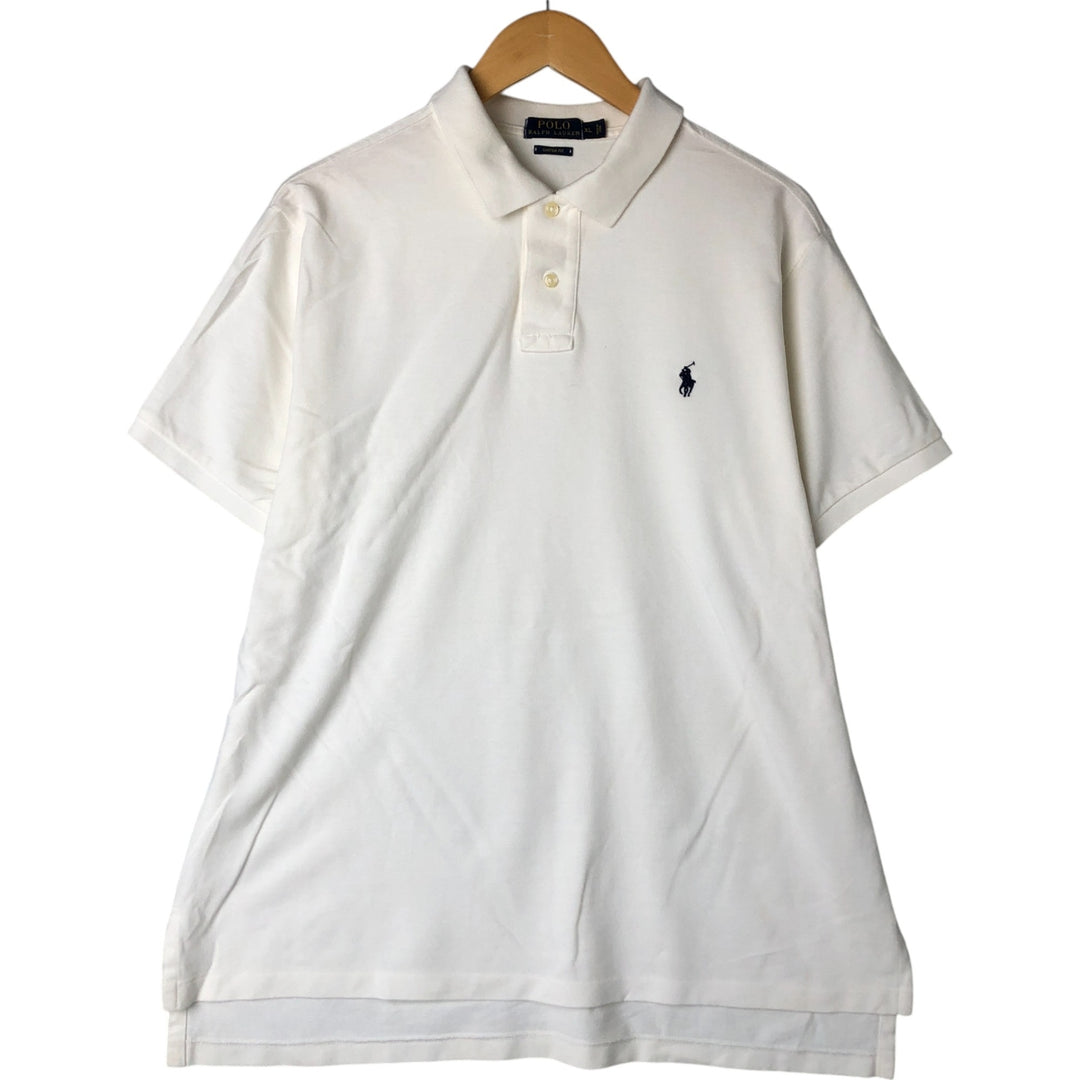 Ralph Lauren POLO by Ralph Lauren CUSTOM FIT short sleeve polo shirt, men's XL size cotton pale white type Vintage Second Hand