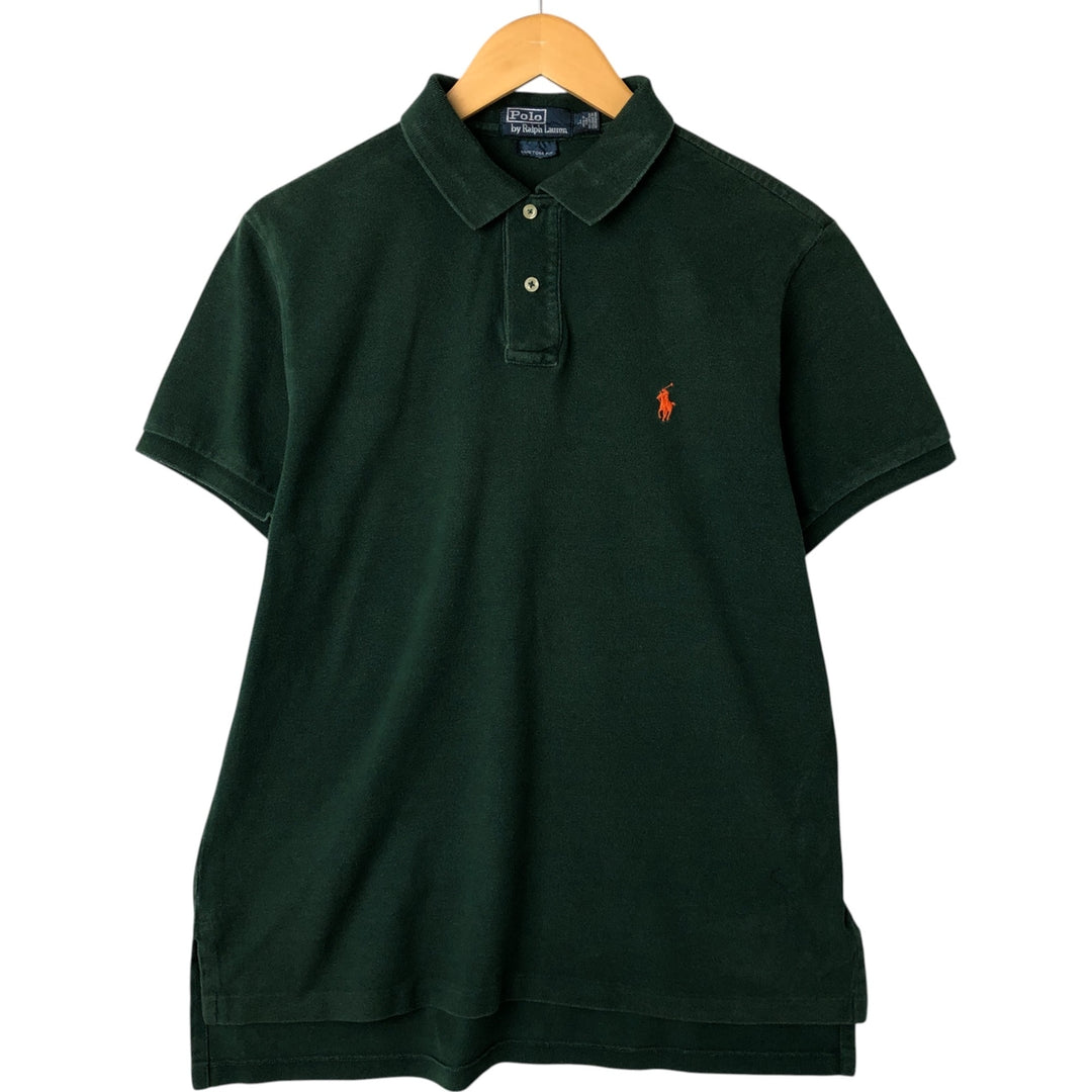 Ralph Lauren POLO by Ralph Lauren CUSTOM FIT short sleeve polo shirt, men's size L cotton green type Vintage Second Hand