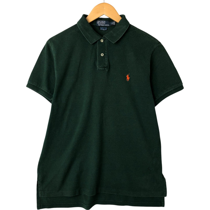 Ralph Lauren POLO by Ralph Lauren CUSTOM FIT short sleeve polo shirt, men's size L cotton green type Vintage Second Hand