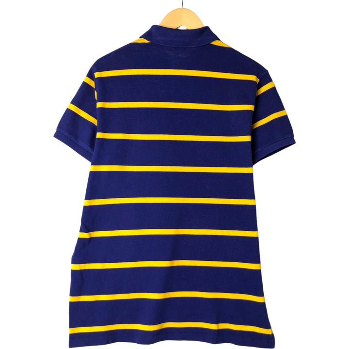 Ralph Lauren POLO RALPH LAUREN CUSTOM FIT short sleeve striped polo shirt men's size L cotton Purple type blue-purple Vintage Second Hand