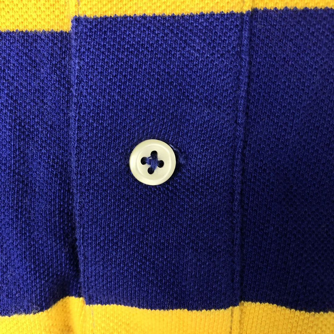 Ralph Lauren POLO RALPH LAUREN CUSTOM FIT short sleeve striped polo shirt men's size L cotton Purple type blue-purple Vintage Second Hand