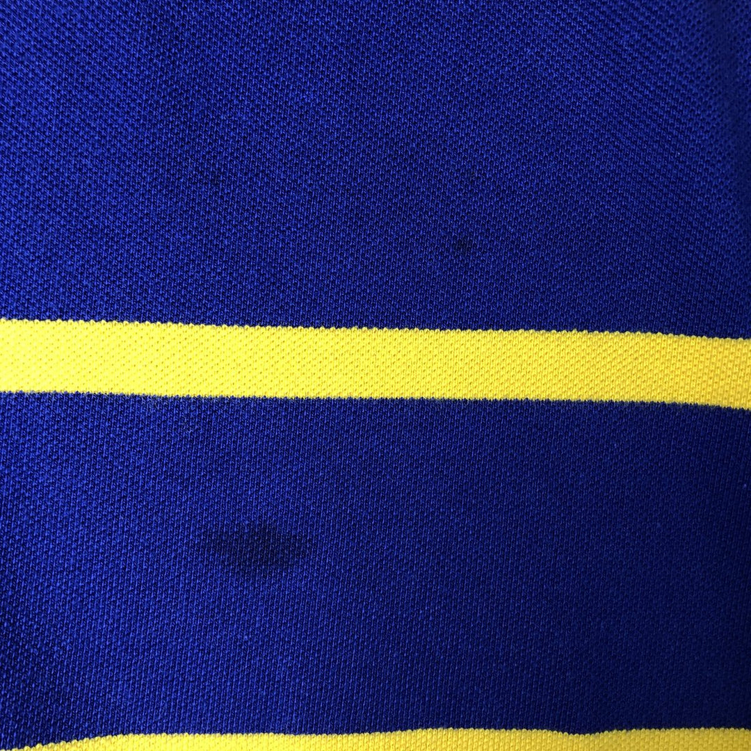 Ralph Lauren POLO RALPH LAUREN CUSTOM FIT short sleeve striped polo shirt men's size L cotton Purple type blue-purple Vintage Second Hand