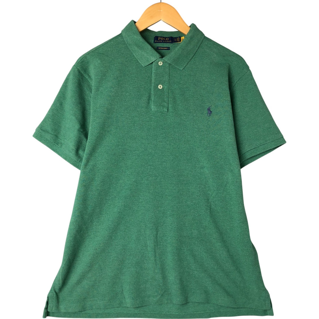Ralph Lauren POLO RALPH LAUREN CUSTOM SLIM FIT short sleeve polo shirt men's XL equivalent cotton green type yellow green Vintage Second Hand
