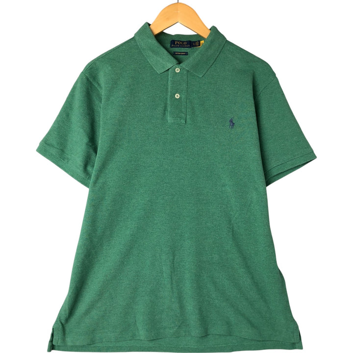 Ralph Lauren POLO RALPH LAUREN CUSTOM SLIM FIT short sleeve polo shirt men's XL equivalent cotton green type yellow green Vintage Second Hand