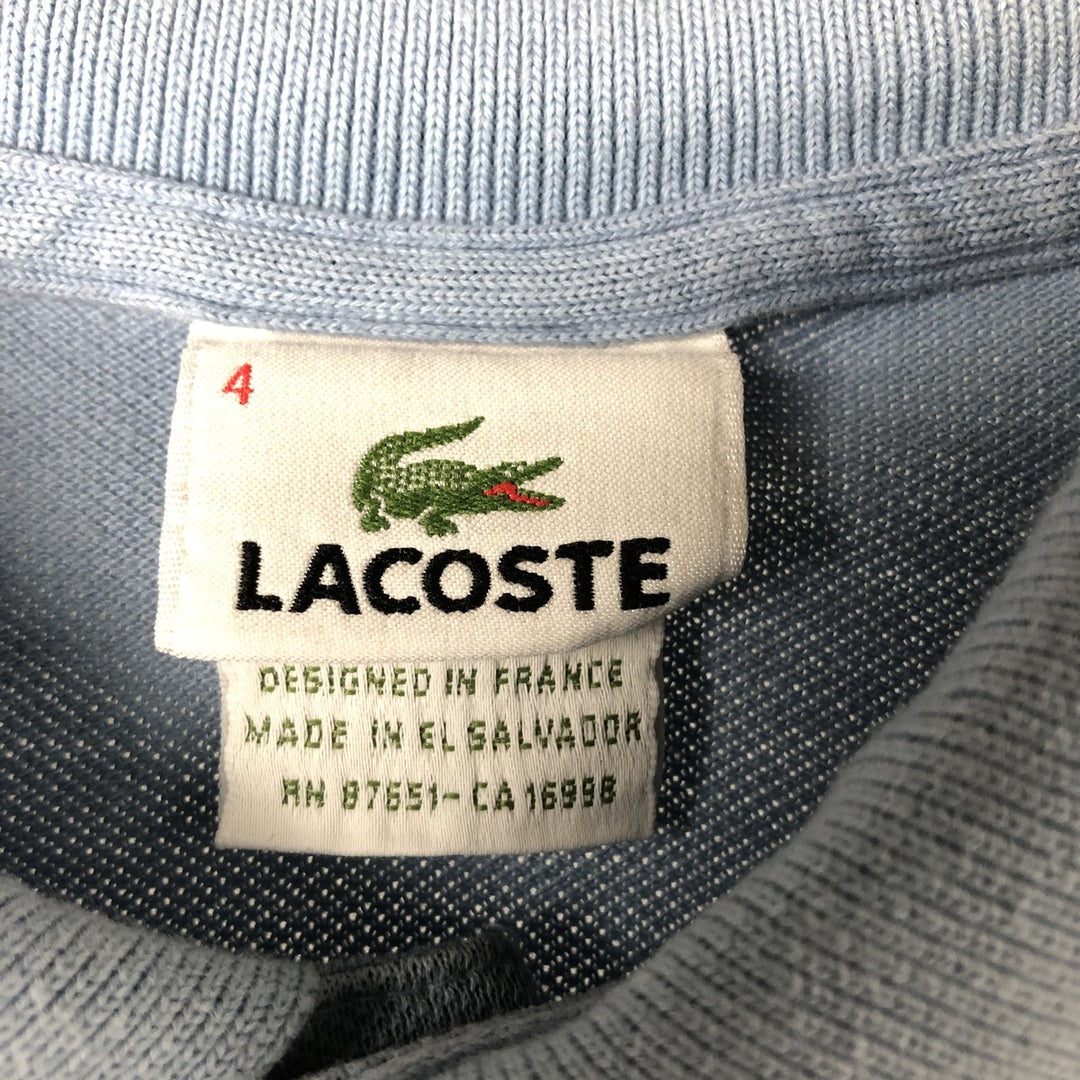 Lacoste LACOSTE Short Sleeve Polo Shirt Size 4 Men's M cotton Blue type light blue Vintage Second Hand