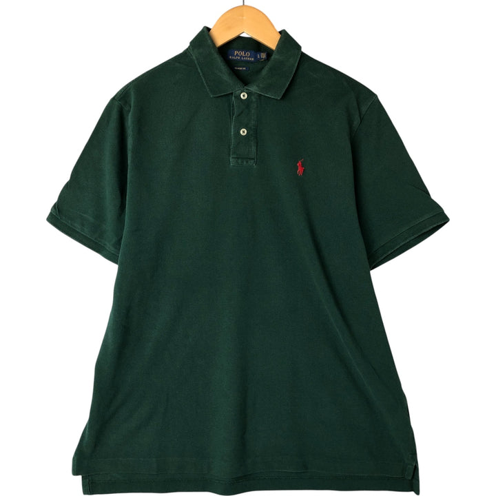 Ralph Lauren POLO RALPH LAUREN CLASSIC FIT short sleeve polo shirt for men size L cotton Green type dark green Vintage Second Hand