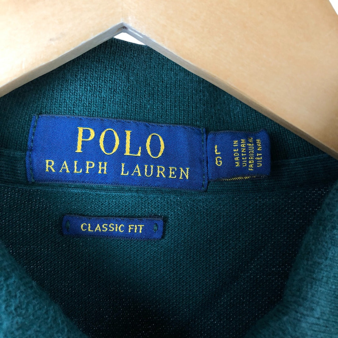 Ralph Lauren POLO RALPH LAUREN CLASSIC FIT short sleeve polo shirt for men size L cotton Green type dark green Vintage Second Hand