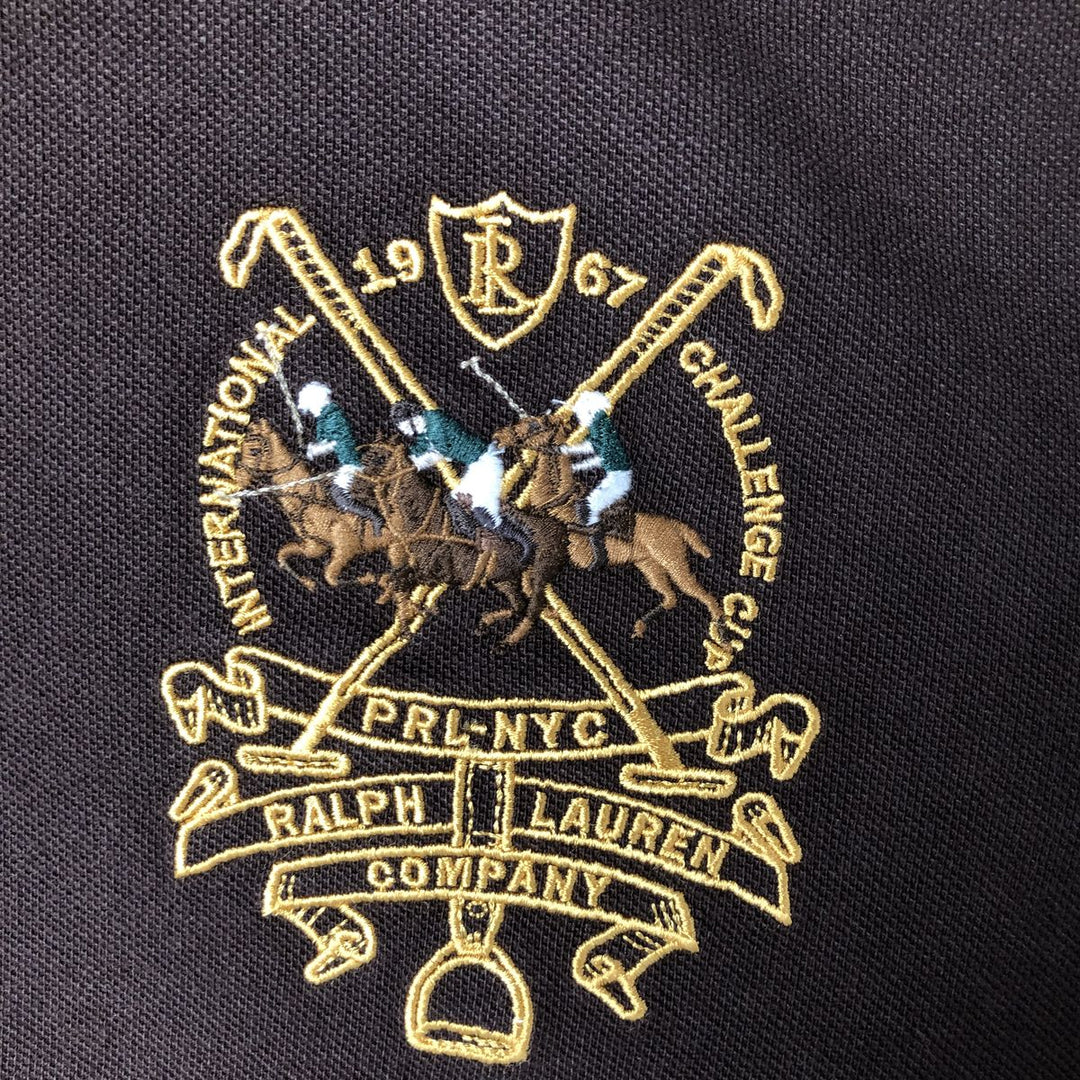 Ralph Lauren POLO by Ralph Lauren CUSTOM FIT short sleeve polo shirt, men's size L cotton brown type Vintage Second Hand