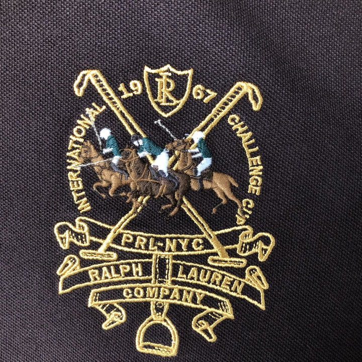 Ralph Lauren POLO by Ralph Lauren CUSTOM FIT short sleeve polo shirt, men's size L cotton brown type Vintage Second Hand