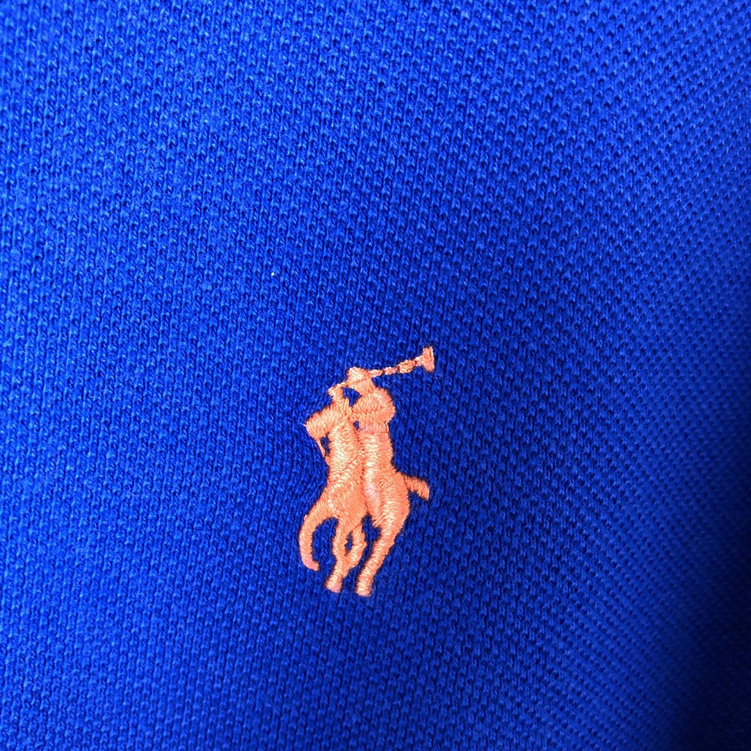 Ralph Lauren POLO by Ralph Lauren CUSTOM FIT short sleeve polo shirt, men's size L cotton blue type Vintage Second Hand