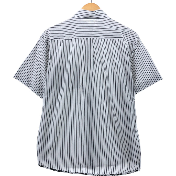 STUSSY Short Sleeve Cotton Striped Shirt Men's Size L cotton white type Vintage Second Hand