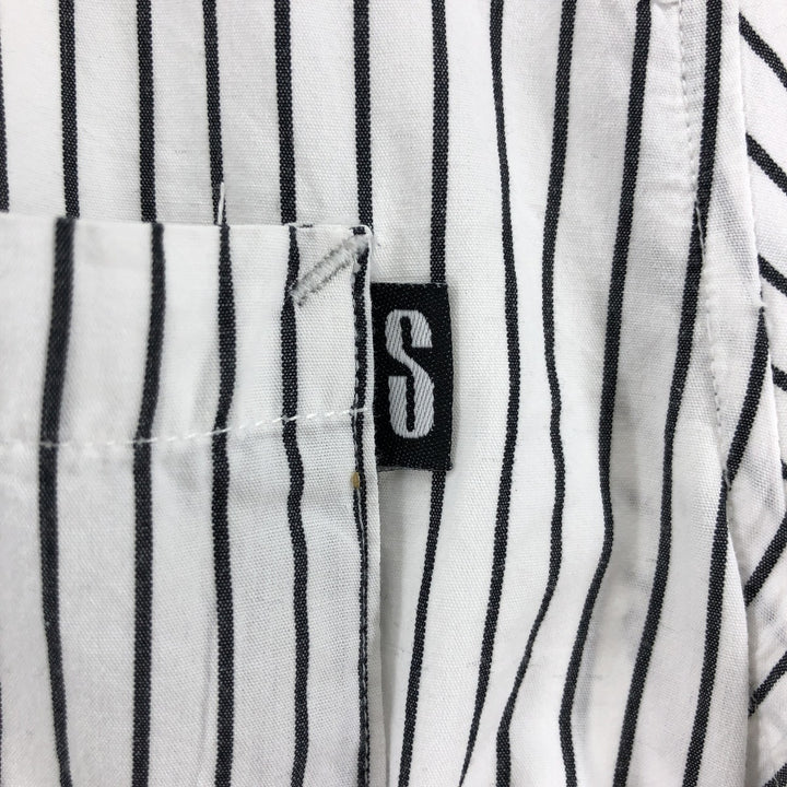 STUSSY Short Sleeve Cotton Striped Shirt Men's Size L cotton white type Vintage Second Hand