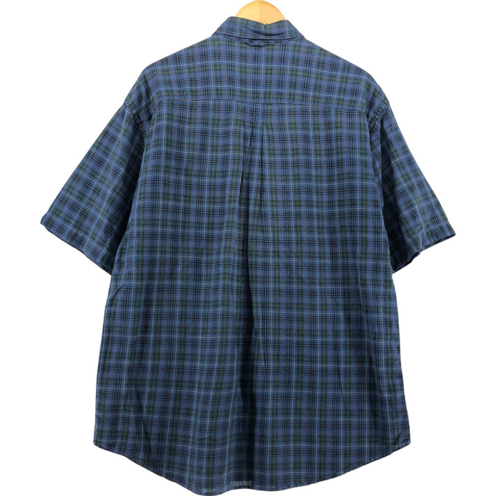 90'S Timberland WEATHERGEAR short sleeve linen button down shirt, men's size M, vintage linen blue type Vintage Second Hand