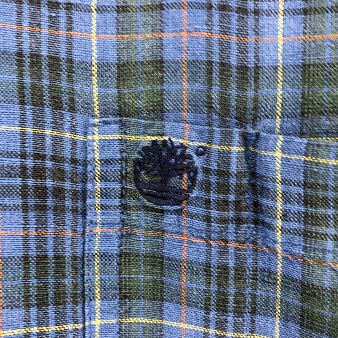 90'S Timberland WEATHERGEAR short sleeve linen button down shirt, men's size M, vintage linen blue type Vintage Second Hand