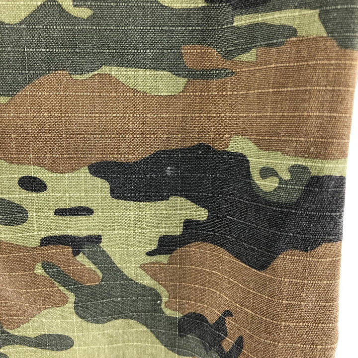 STUSSY Camouflage Pattern Ripstop Short Sleeve Cotton Shirt, Men's M cotton Khaki type Vintage Second Hand