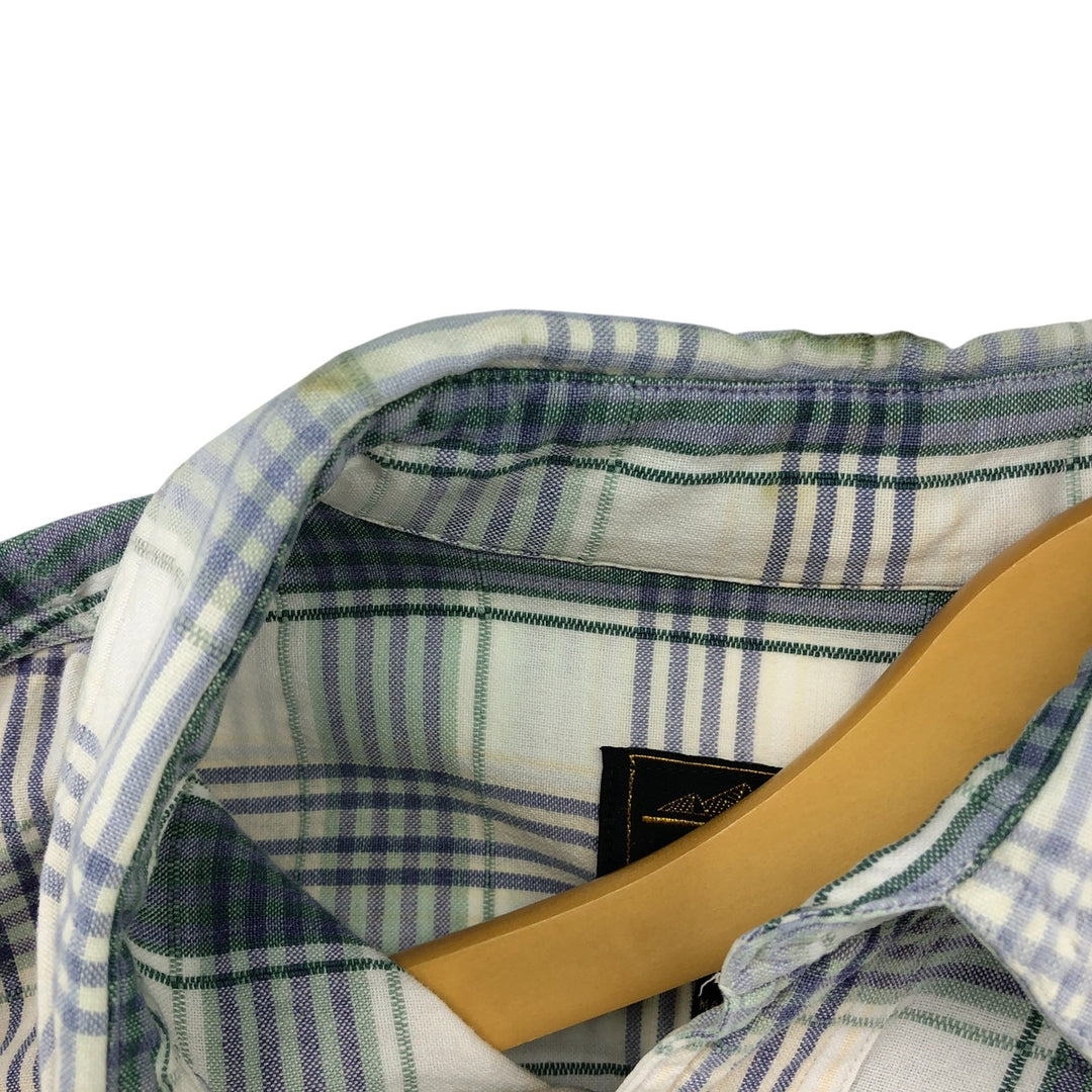 80s-90'S Eddie Bauer Black Tag Short Sleeve Cotton Check Shirt Men's S Size Vintage cotton Beige type Vintage Second Hand