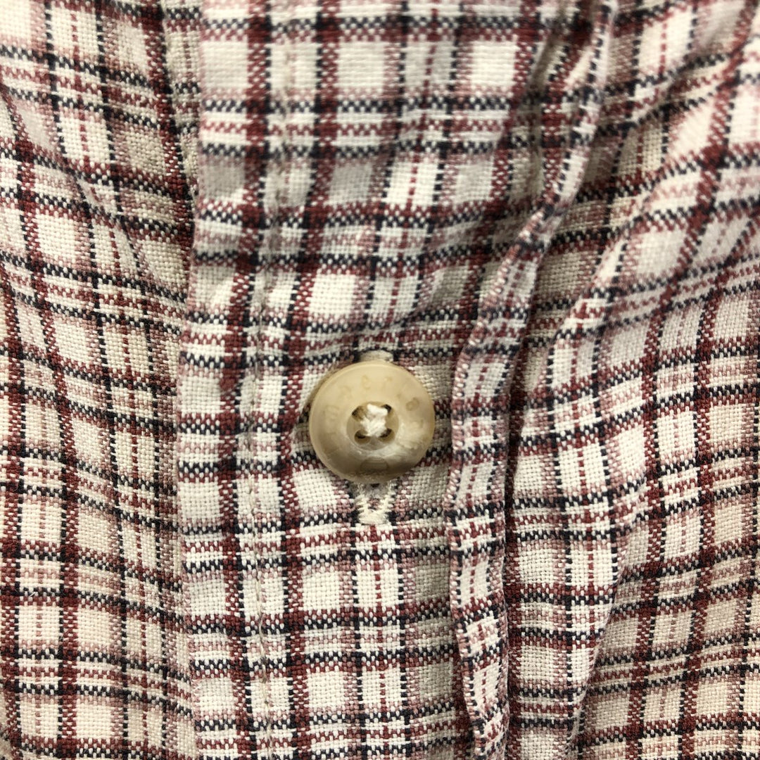 90s~00'S Timberland short sleeve button down check shirt box shirt men's XL size vintage cotton Beige type Vintage Second Hand