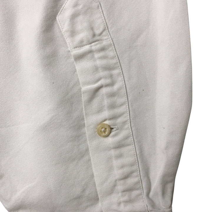 Ralph Lauren YARMOUTH long sleeve button down shirt, men's size L cotton white type Vintage Second Hand